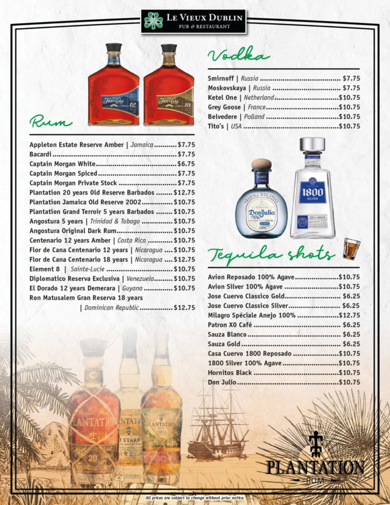 Rum Vodka Taquila